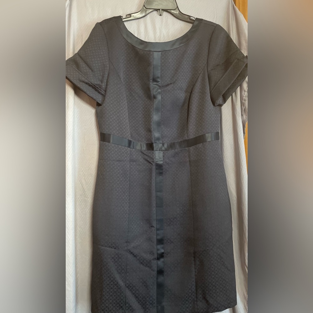 ANTONIO MELANI Elegant Navy Blue Short Sleeve Dress